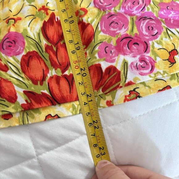 Womens Size 10 Midi Pencil Skirt 90s Style Vibrant Flower Floral Preppy Cotton - Picture 5 of 7